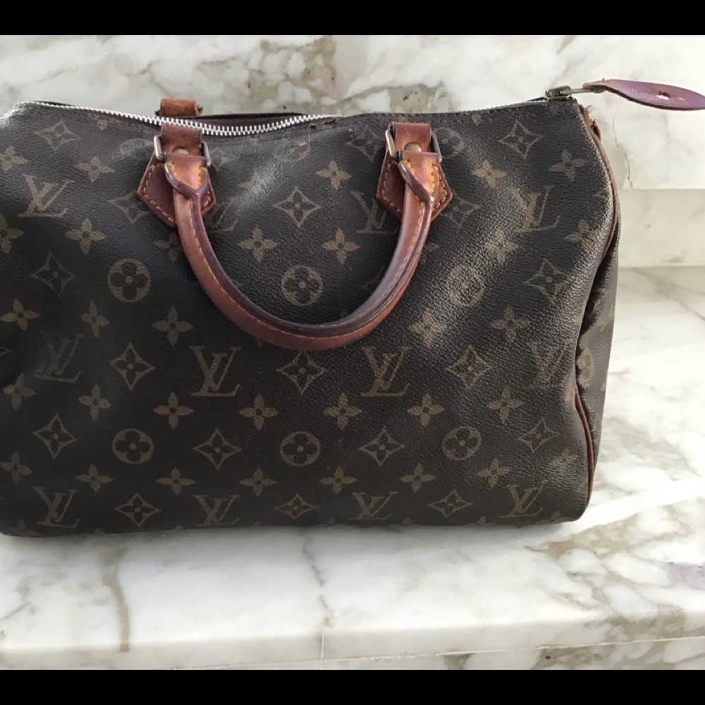 Luis Vuitton Speedy cloth handbag